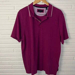 Ted Baker London Fuchsia Cotton Blend Polo, Men’s Size XXL
